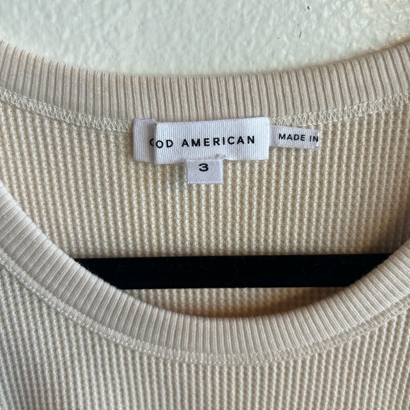 Good American worn once waffle thermal 90s tank racer back white cream - Picture 3 of 5